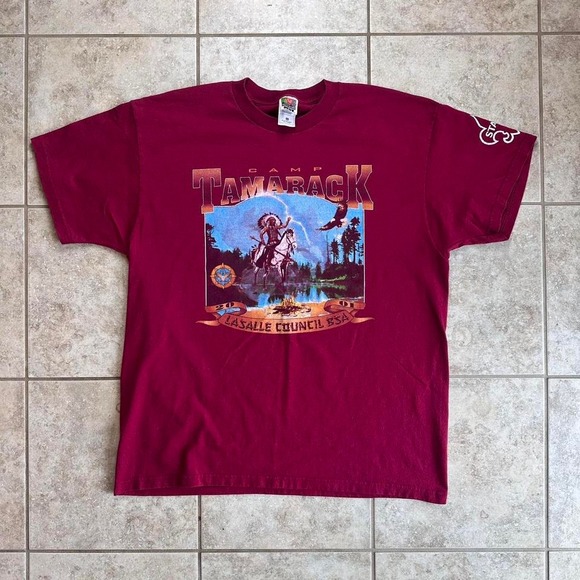 Gildan Other - Vintage 2000s Boy Scouts Tshirt Camp Tamarack Indian Chief Graphic Size XL